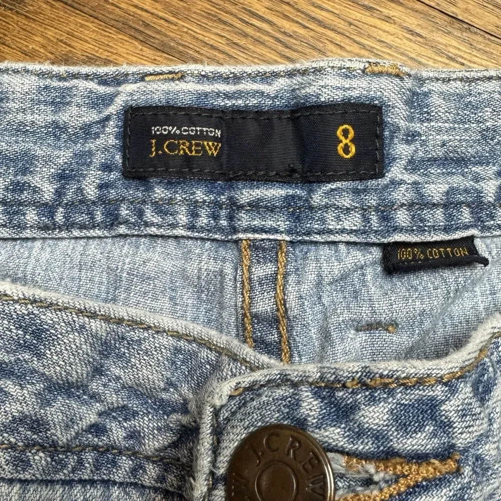 J.CREW Women’s Light Wash Blue Straight Denim Jeans, 100% Cotton Size 8